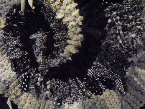 Black and White and Gray Spiral Rug, 44" - Knitted rug -  -  Karen Tiede Studio - 2