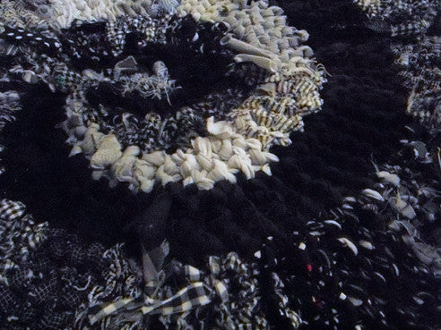 Black and White and Gray Spiral Rug, 44" - Knitted rug -  -  Karen Tiede Studio - 5