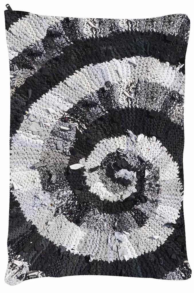 Black and White and Gray Spiral Dog Bed - Dog Beds - Small 18" x 28" -  Karen Tiede Studio - 3