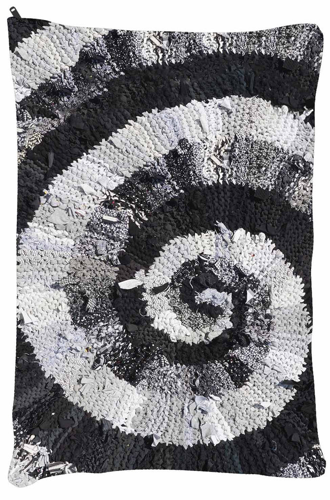 Black and White and Gray Spiral OUTDOOR  Dog Bed - Dog Beds - Small 18" x 28" -  Karen Tiede Studio - 3