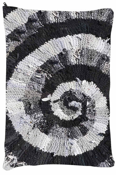Black and White and Gray Spiral OUTDOOR  Dog Bed - Dog Beds - Small 18" x 28" -  Karen Tiede Studio - 3