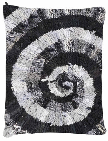 Black and White and Gray Spiral Dog Bed - Dog Beds - Medium 30" x 40" -  Karen Tiede Studio - 2