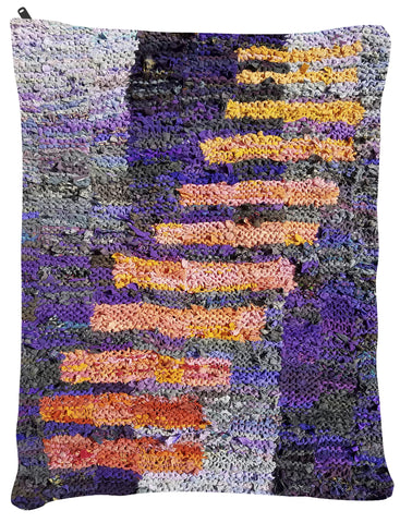 Purple and Peach Climbing Bars Dog Bed - Dog Beds - Medium 30" x 40" -  Karen Tiede Studio - 2