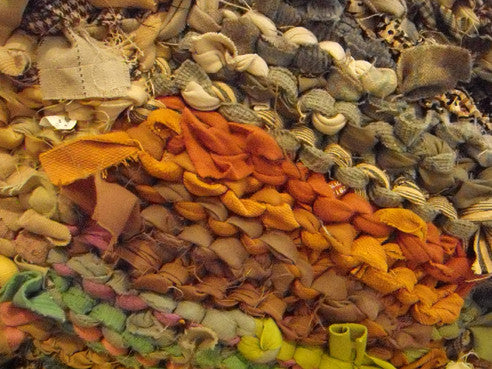 Brown Triple Spiral (Triskele) Rag Rug, 50" - Knitted rug -  -  Karen Tiede Studio - 4