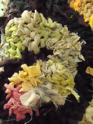 Brown Triple Spiral (Triskele) Rag Rug, 50" - Knitted rug -  -  Karen Tiede Studio - 5