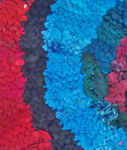Summer Wave Spiral Rag Rug
