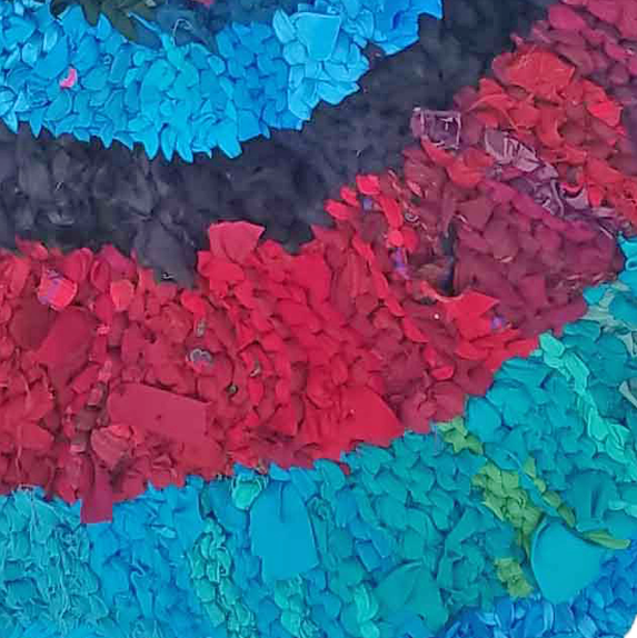 Summer Wave Spiral Rag Rug