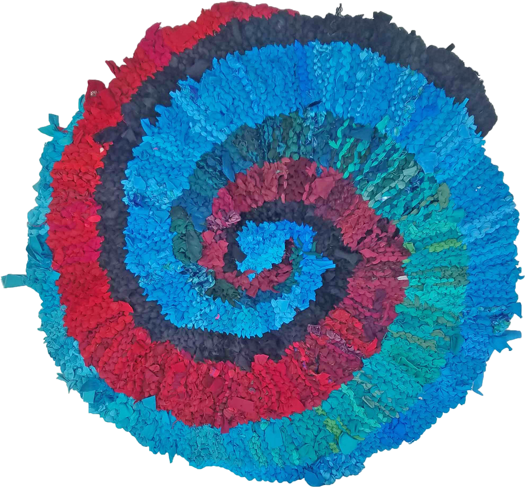 Summer Wave Spiral Rag Rug