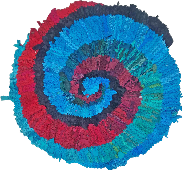 Summer Wave Spiral Rag Rug
