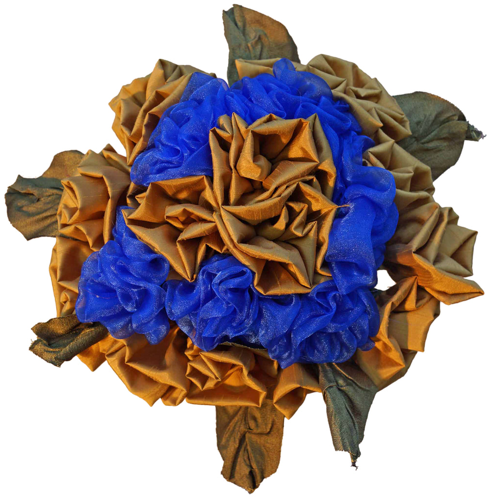 Blue & Gold Rose Bouquet