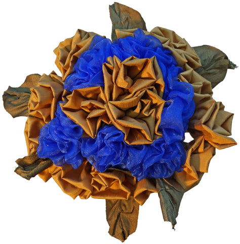 Blue & Gold Rose Bouquet