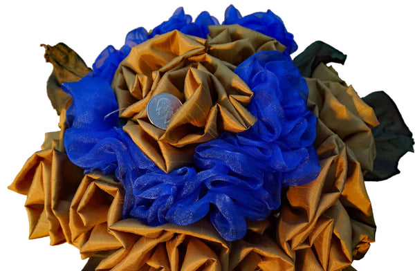 Blue & Gold Rose Bouquet