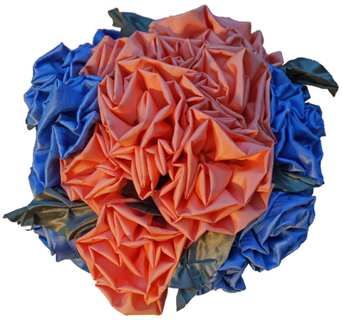 Peach & Blue Rose Bouquet