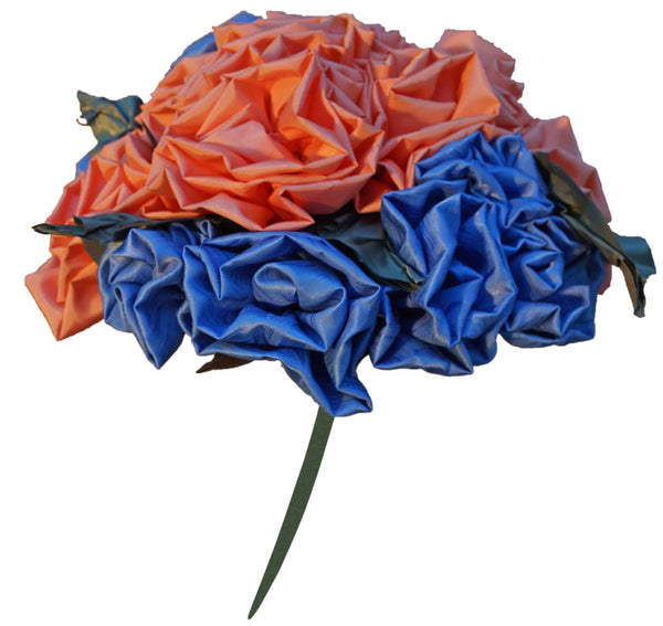 Peach & Blue Rose Bouquet