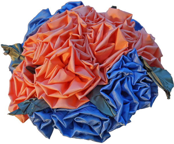 Peach & Blue Rose Bouquet