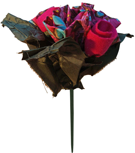 Pink Cotton Roses & Felt Tulips Bouquet