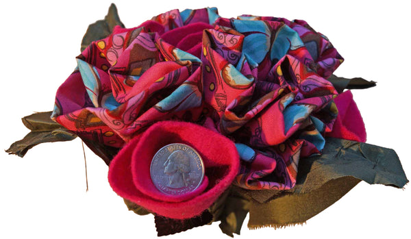 Pink Cotton Roses & Felt Tulips Bouquet