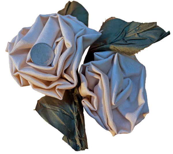 White Moire Satin Roses