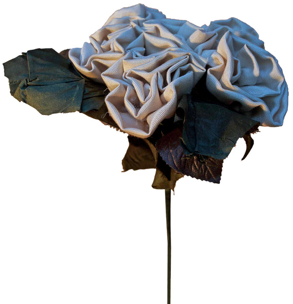 White Moire Satin Roses (6)