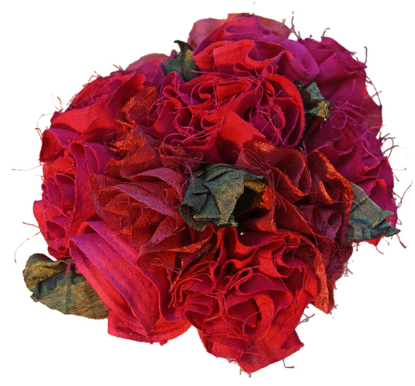 Pink Linen & Copper Rose Bouquet