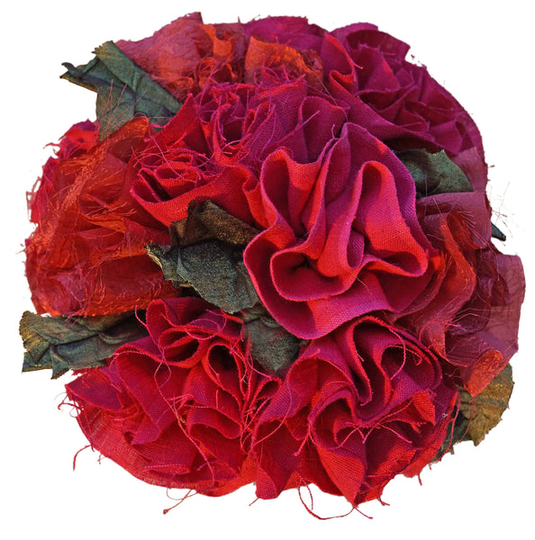 Pink Linen & Copper Rose Bouquet