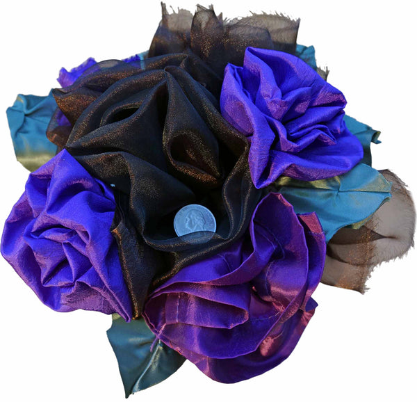 Purple & Brown Chiffon Rose Bouquet