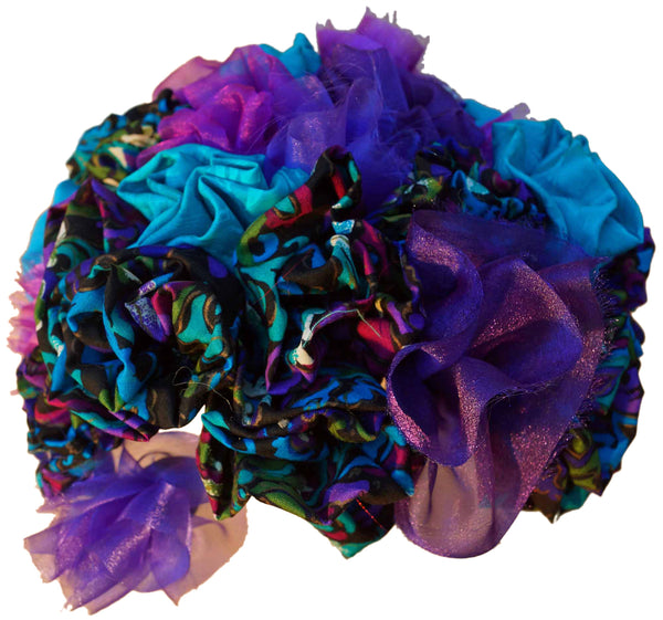 Purple & Teal Rayon Rose Bouquet