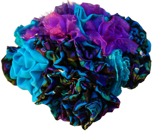 Purple & Teal Rayon Rose Bouquet