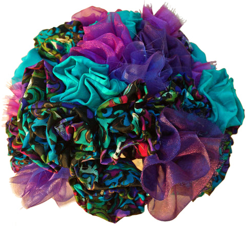 Purple & Teal Rayon Rose Bouquet