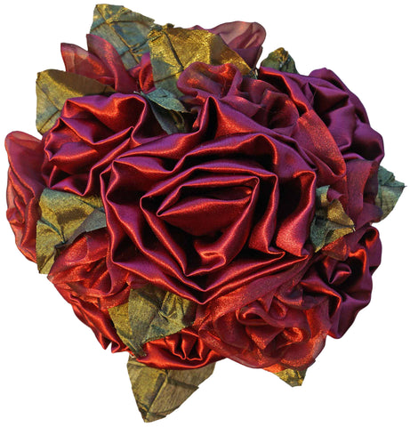 Red Satin & Organza Rose Bouquet