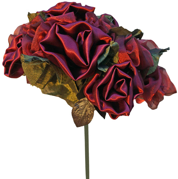 Red Satin & Organza Rose Bouquet