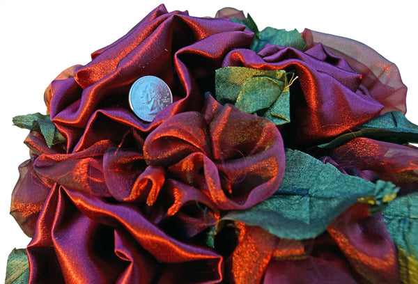 Red Satin & Organza Rose Bouquet
