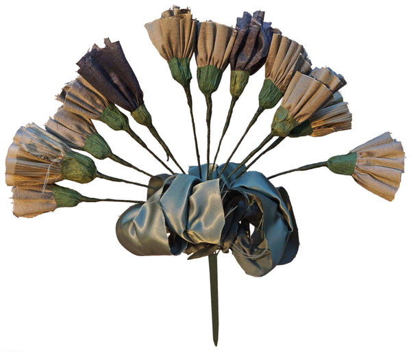 Silver Silk Flower Fan