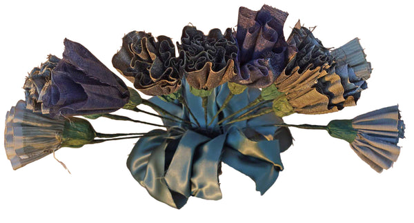 Silver Silk Flower Fan