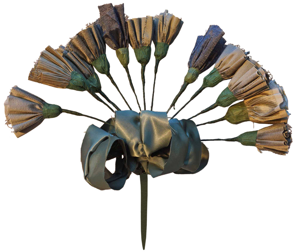 Silver Silk Flower Fan