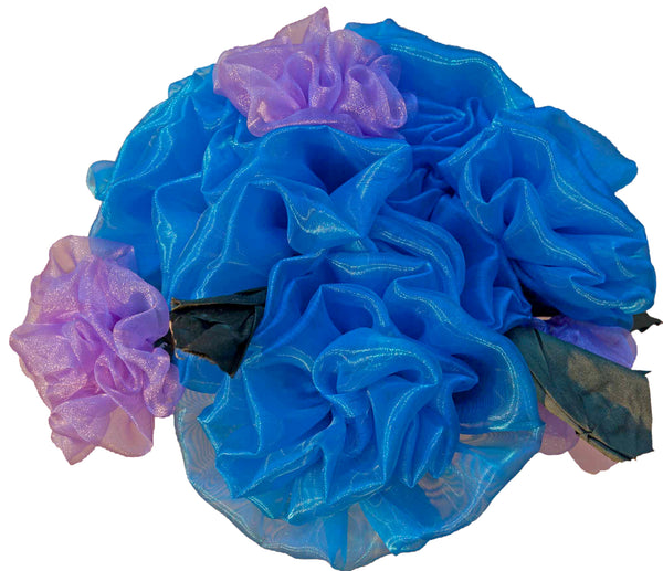 Turquoise & Lavender Fabric Roses