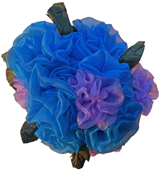 Turquoise & Lavender Fabric Roses