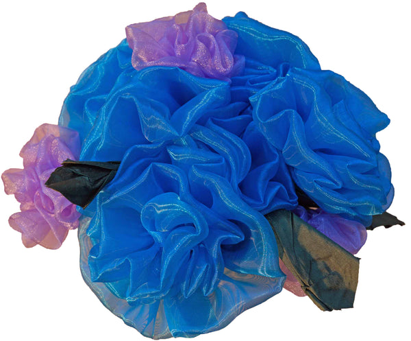 Turquoise & Lavender Fabric Roses