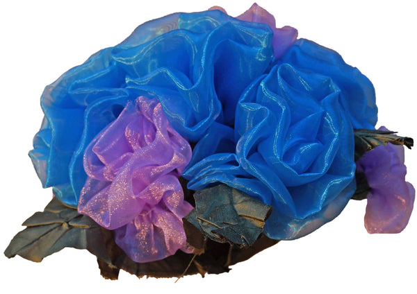 Turquoise & Lavender Fabric Roses