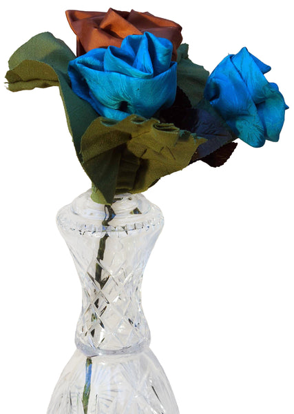 Turquoise & Copper Silk Rose Bouquet