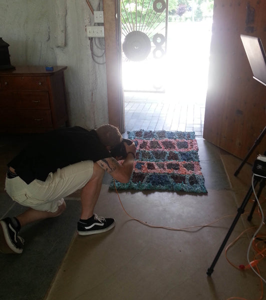 Ladders Rag Rug, 34" x 60" - Knitted rug -  -  Karen Tiede Studio - 2