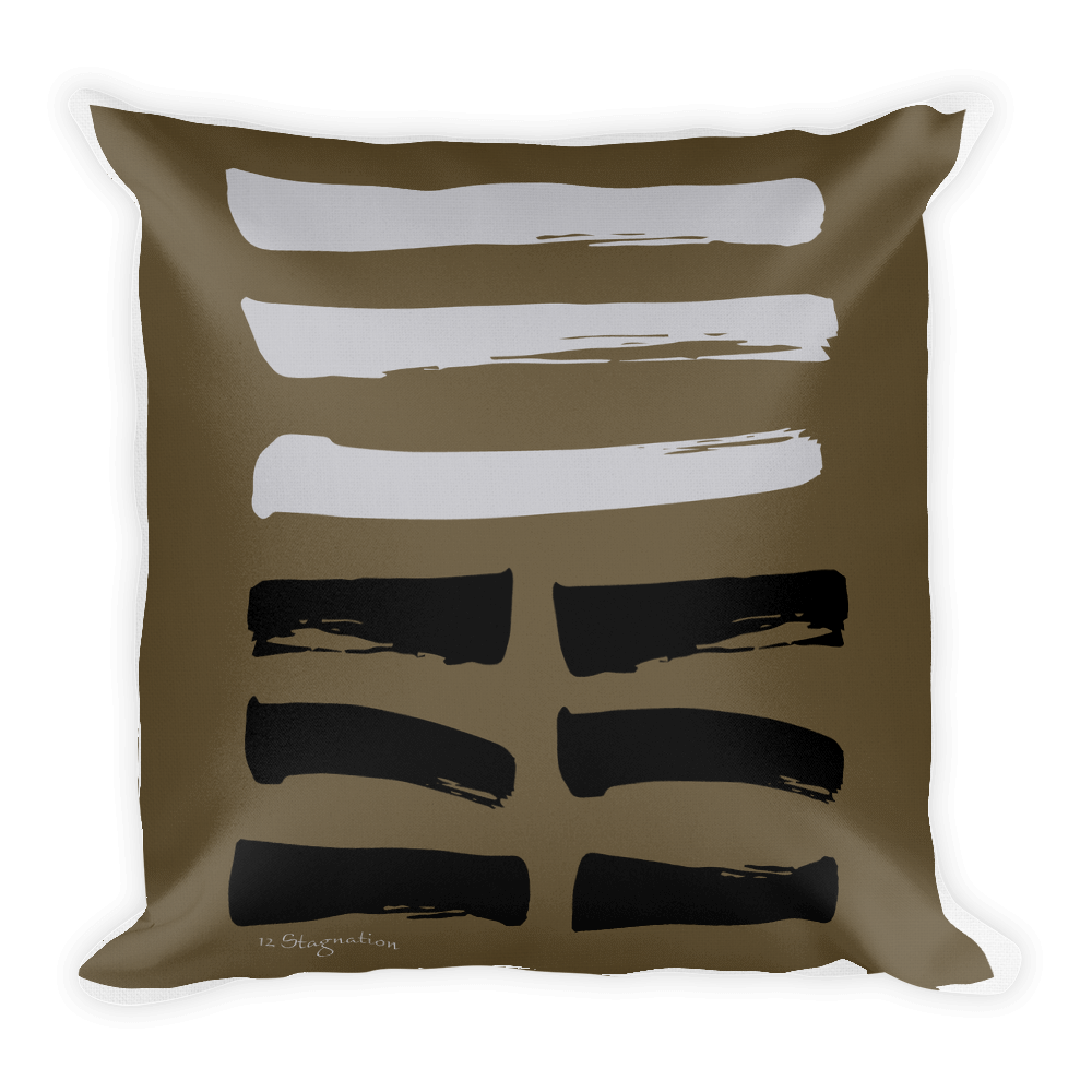 12 Stagnation Hexagram Throw Pillow