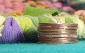 Blue, Beige, & Gray Woven Rug, 48" x 31" - Woven Rug -  -  Karen Tiede Studio - 9