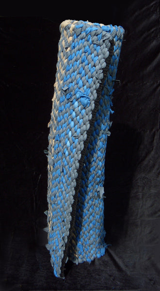 Blue, Beige, & Gray Woven Rug, 48" x 31" - Woven Rug -  -  Karen Tiede Studio - 8