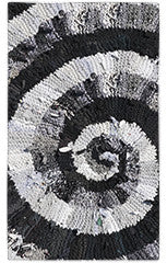 Black and White and Gray Spiral Area Rug - Printed Rug - 22.5" x 37" -  Karen Tiede Studio - 2