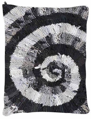 Black and White and Gray Spiral OUTDOOR  Dog Bed - Dog Beds - Medium 30" x 40" -  Karen Tiede Studio - 2