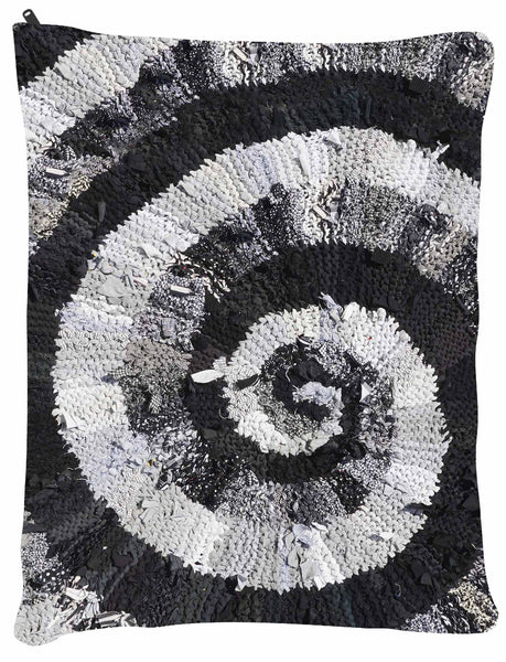 Black and White and Gray Spiral Dog Bed - Dog Beds - Medium 30" x 40" -  Karen Tiede Studio - 2