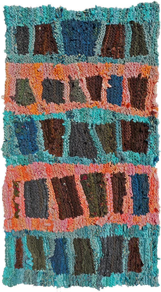 Ladders Rag Rug, 34" x 60" - Knitted rug -  -  Karen Tiede Studio - 1