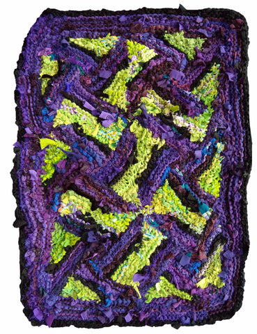 Dancing Triangles Rag Rug, 47" x 33" - Knitted rug -  -  Karen Tiede Studio