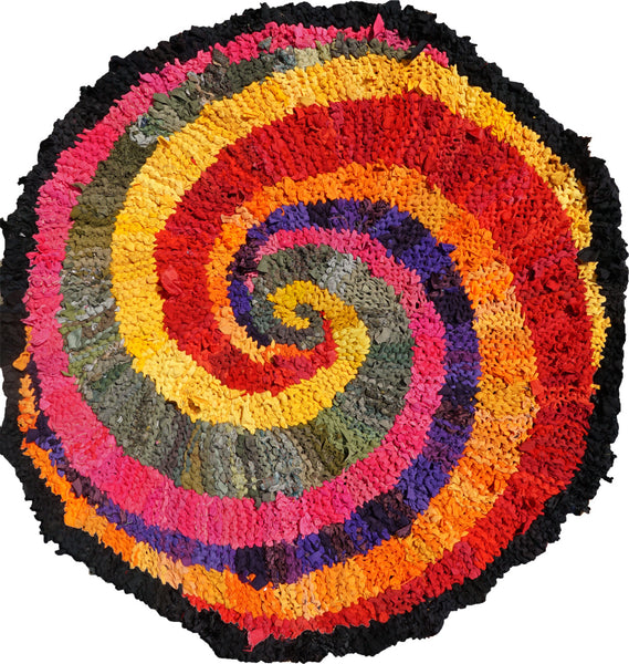 Colors of India Rag Rug, 48" - Knitted rug -  -  Karen Tiede Studio - 1